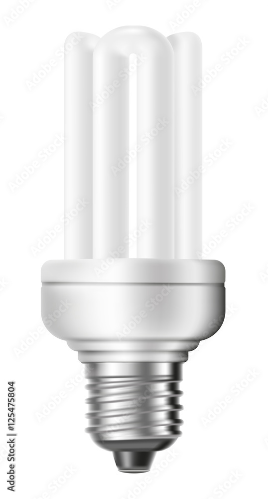 Fluorescent energy saving light bulb isolated on white backgroun Fluorescent energy saving light bulb isolated on white backgroun