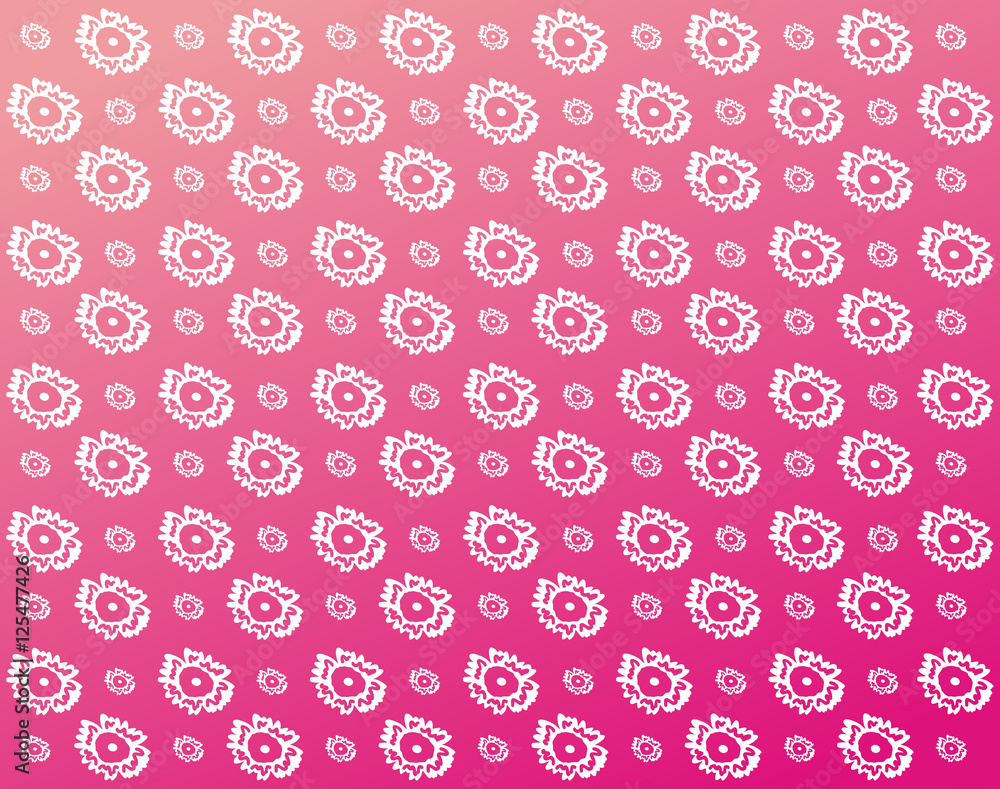 Pattern of white flowers on a pink background Pattern of white flowers on a pink background