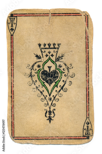 ancient paying card ace of spades ornamental background