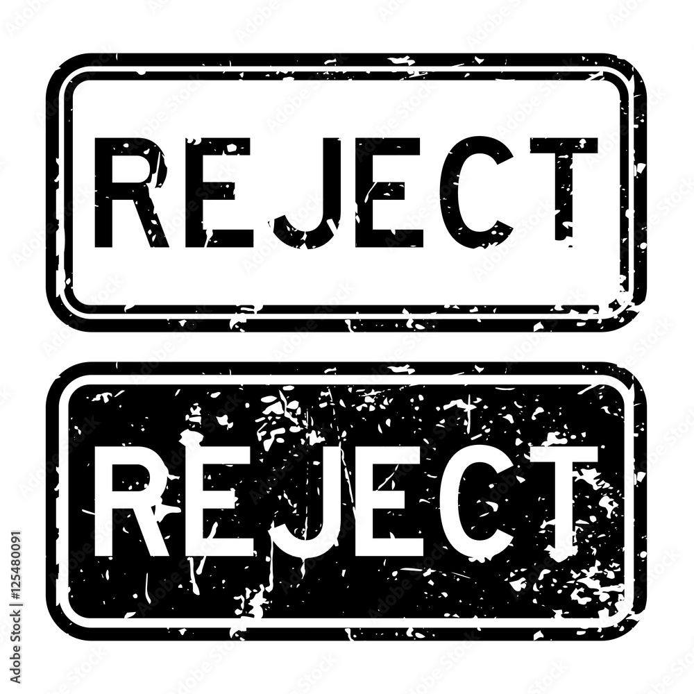 Grunge black square reject rubber stamp Adobe Stock