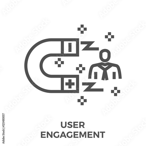 User engagement line icon