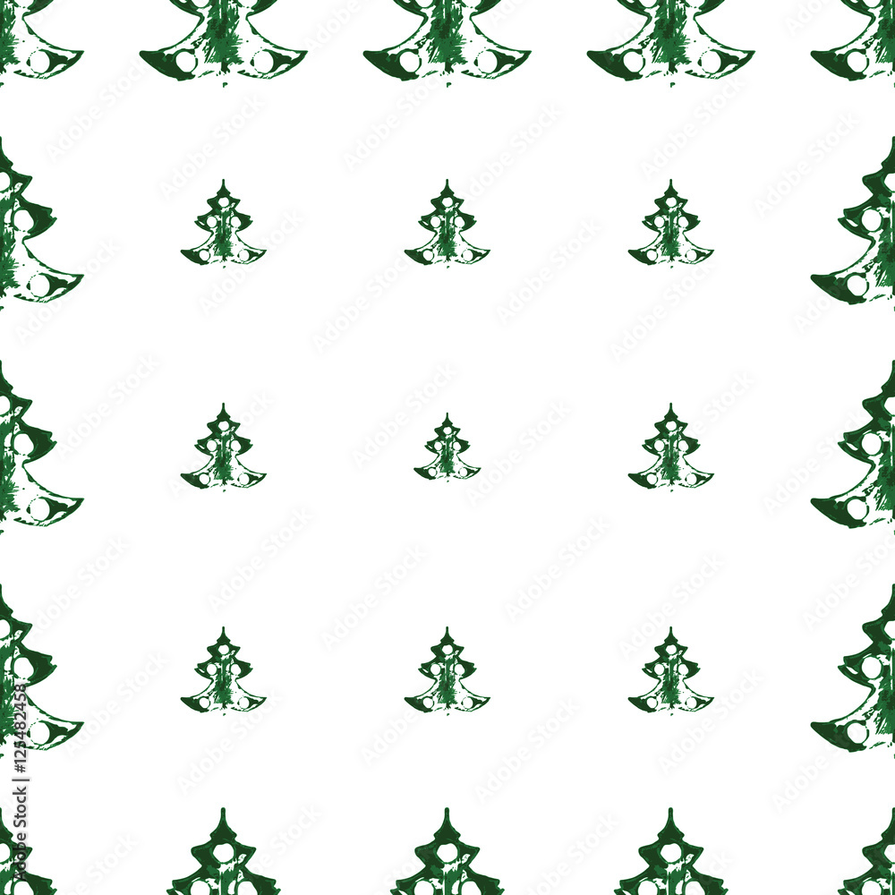 seamless pattern, increasing the prints of Christmas trees seamless pattern, increasing the prints of Christmas trees