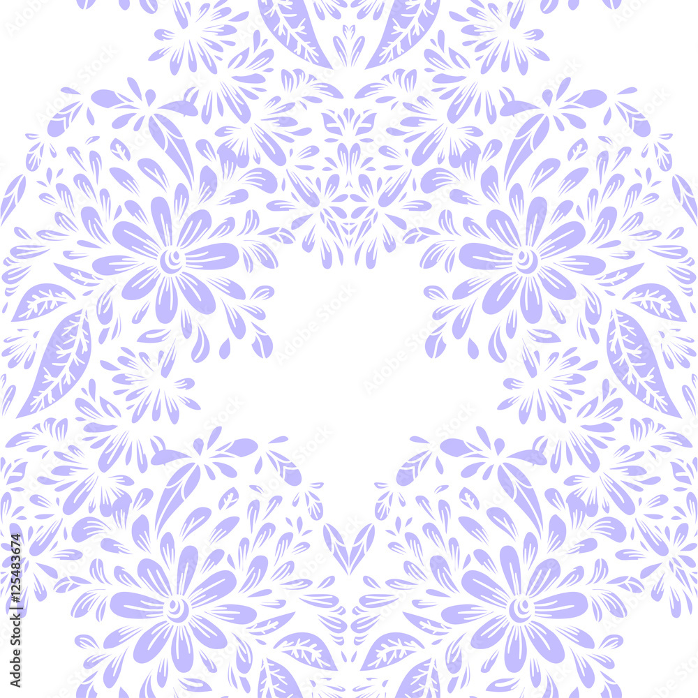 Seamless pattern with floral hearts.