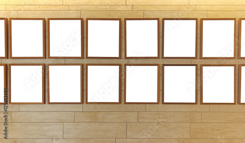 wooden empty picture frames