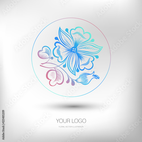 Fototapeta Naklejka Na Ścianę i Meble -  Colorful floral design element for logo designing. Vector illustration