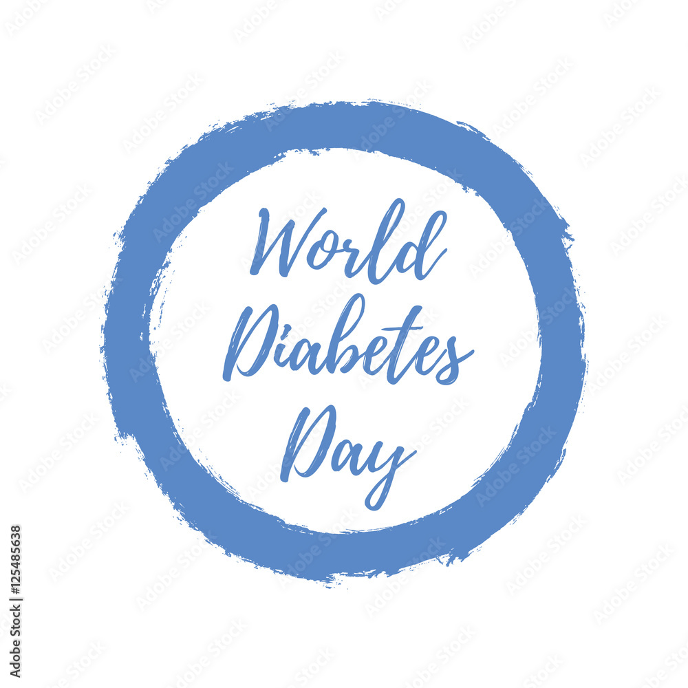 World Diabetes Day. Blue circle. Medical illustration. Health care