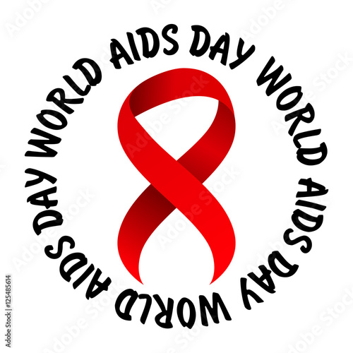 World AIDS Day. Red Awareness Ribbon vector illustration. Stop AIDS