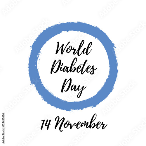 World Diabetes Day. Blue circle. Medical illustration. Health care