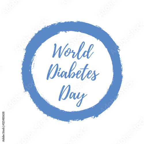 World Diabetes Day. Blue circle. Medical illustration. Health care