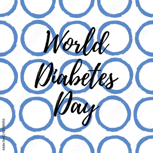 World Diabetes Day. Blue circle. Medical illustration. Health care