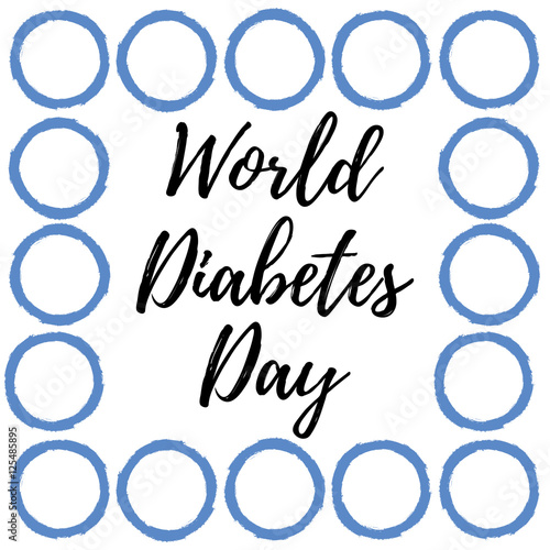 World Diabetes Day. Blue circle. Medical illustration. Health care