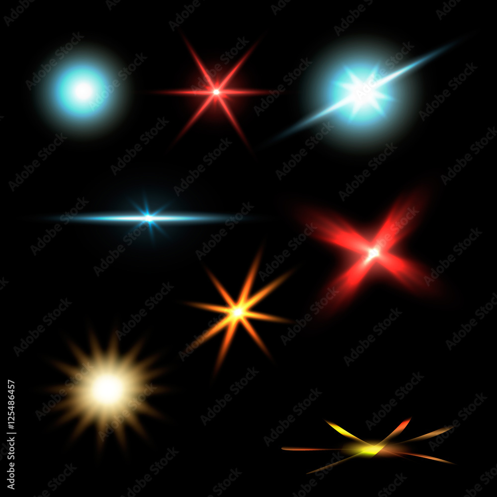 Vector set of light effects Vector set of light effects