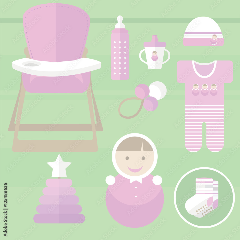 Set baby for girl elements Set baby for girl elements