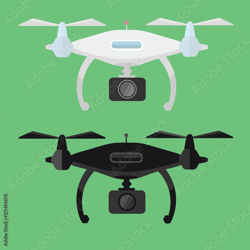 Drone with Camera in flat style