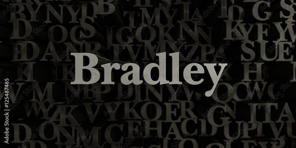Bradley - Stock image of 3D rendered metallic typeset headline illustration.  Can be used for an online banner ad or a print postcard.
