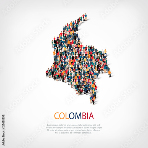 people map country colombia vector