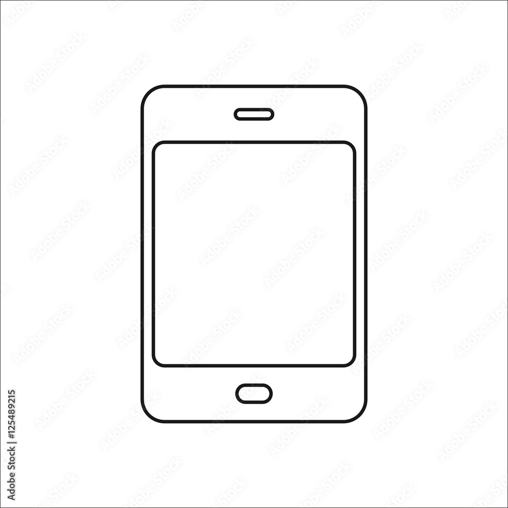 Phone Smartphone symbol line icon on background Phone Smartphone symbol line icon on background