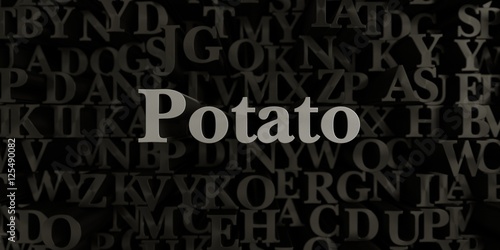 Potato - Stock image of 3D rendered metallic typeset headline illustration. Can be used for an online banner ad or a print postcard.