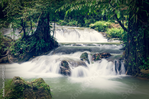 Fototapeta Naklejka Na Ścianę i Meble -  Sa Nang Manora cascade waterfall, Phang Nga, Thailand