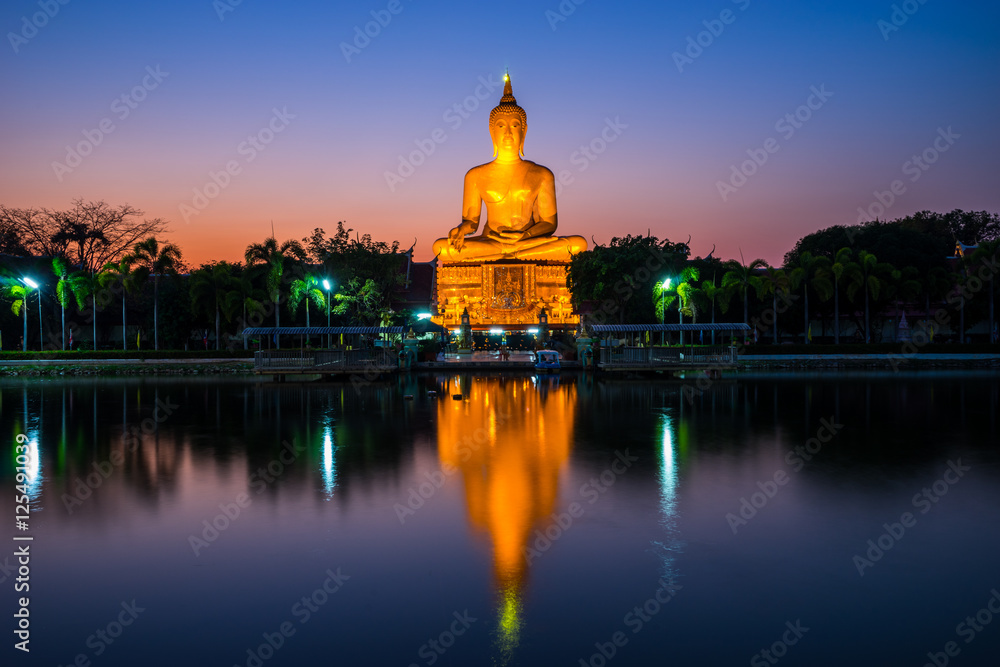 Large Buddha Image Statue with reflection