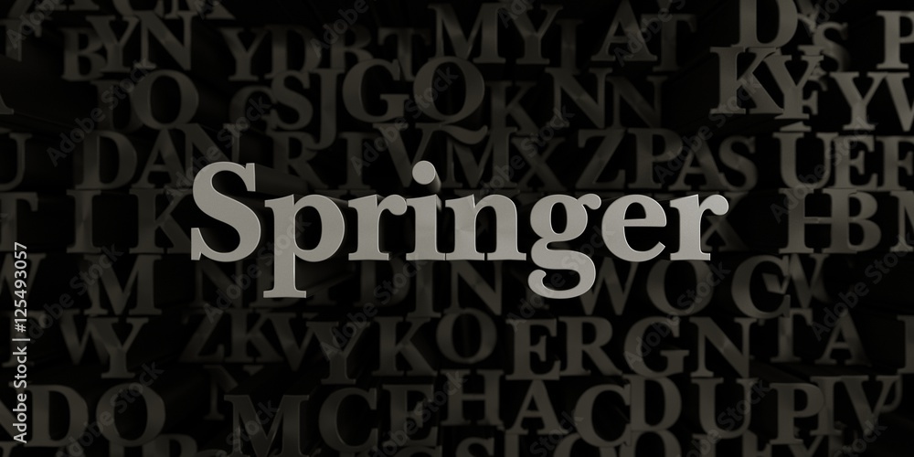 Springer - Stock image of 3D rendered metallic typeset headline illustration.  Can be used for an online banner ad or a print postcard.