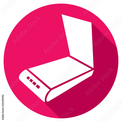 opened scanner flat icon