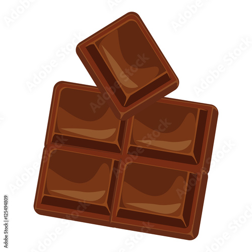 Chocolate bars and pieces vector set