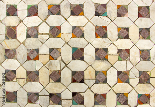 a mosaic of fragments of colored marble