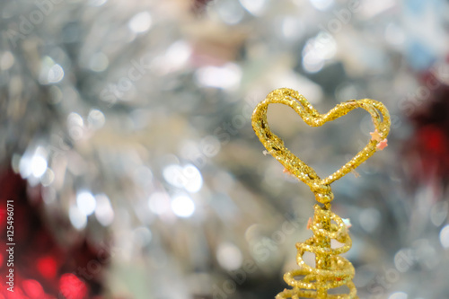 Christmas ornaments. Christmas decorations heart background © wandeaw