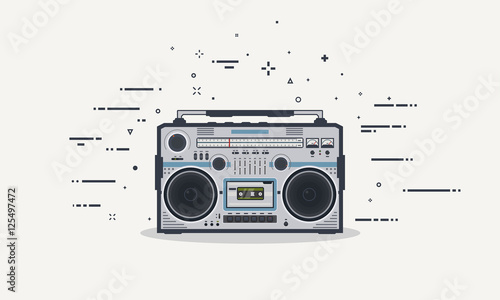 Boombox line illustration
