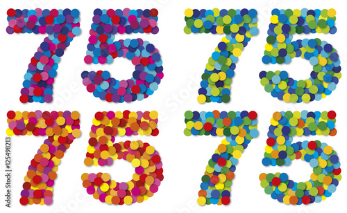 Ziffern, Zahlen aus Konfetti