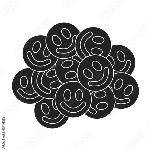 Ecstasy icon in black style isolated on white background. Drugs symbol stock vector illustration.
