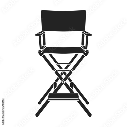 Director's chair icon in black style isolated on white background. Films and cinema symbol stock vector illustration.