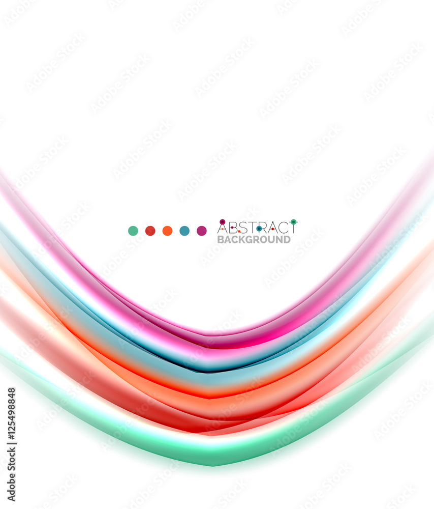 Multicolored lines on white, motion concept abstract background Multicolored lines on white, motion concept abstract background
