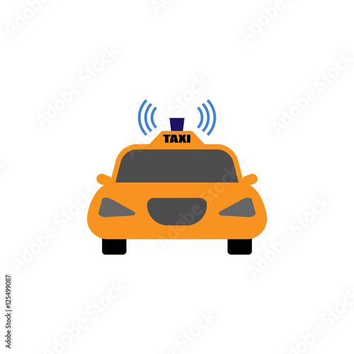 Self-driving taxi vector illustration