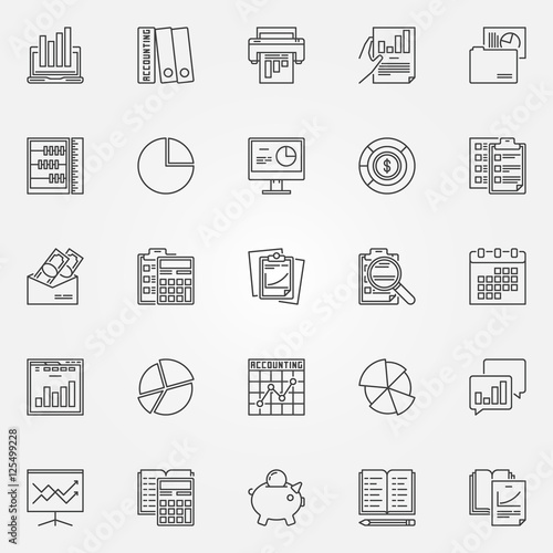 Accounting icons set