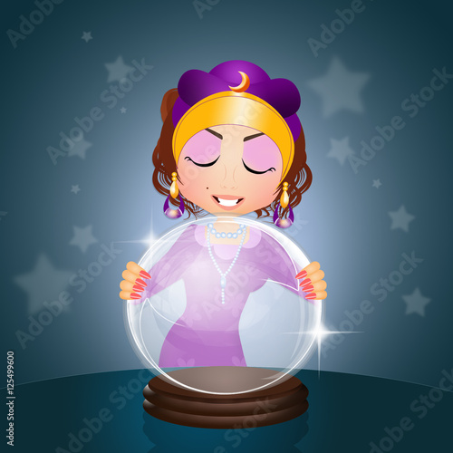 clairvoyant with crystal ball