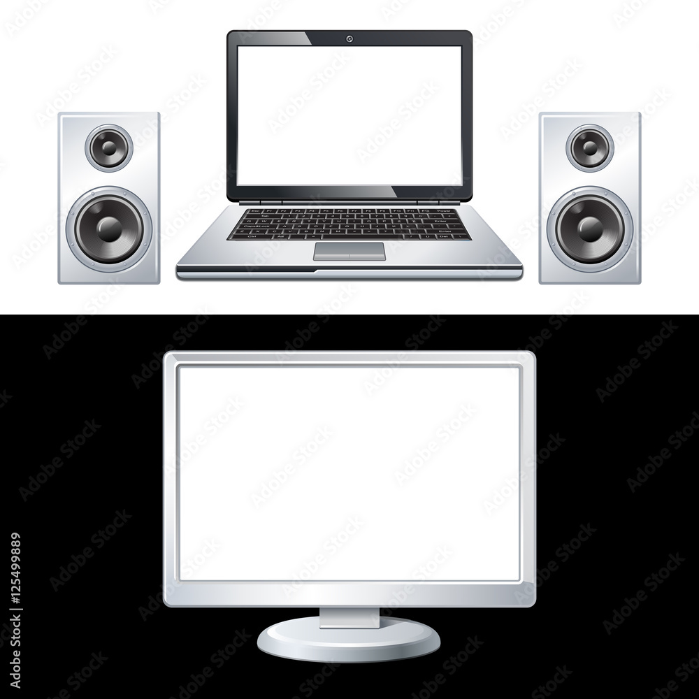 computer isolated on white background computer isolated on white background