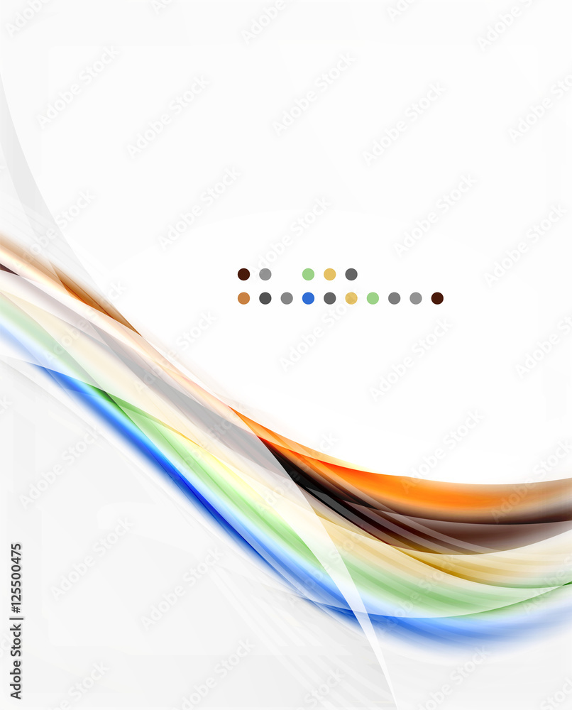 Fototapeta premium Glossy blurred shiny wave lines, colorful stripes