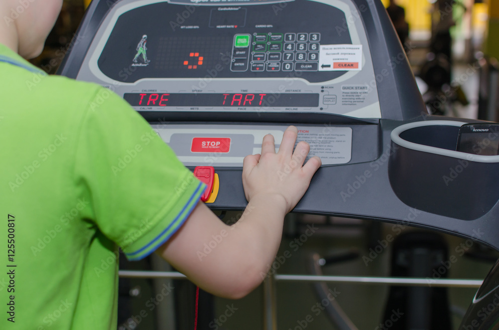 Boy is having fun in gym Boy is having fun in gym