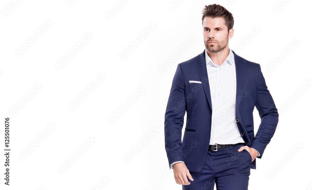 Fototapeta premium Elegant handsome man in suit.