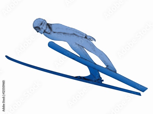  silhouette ski jumper. vector drawing