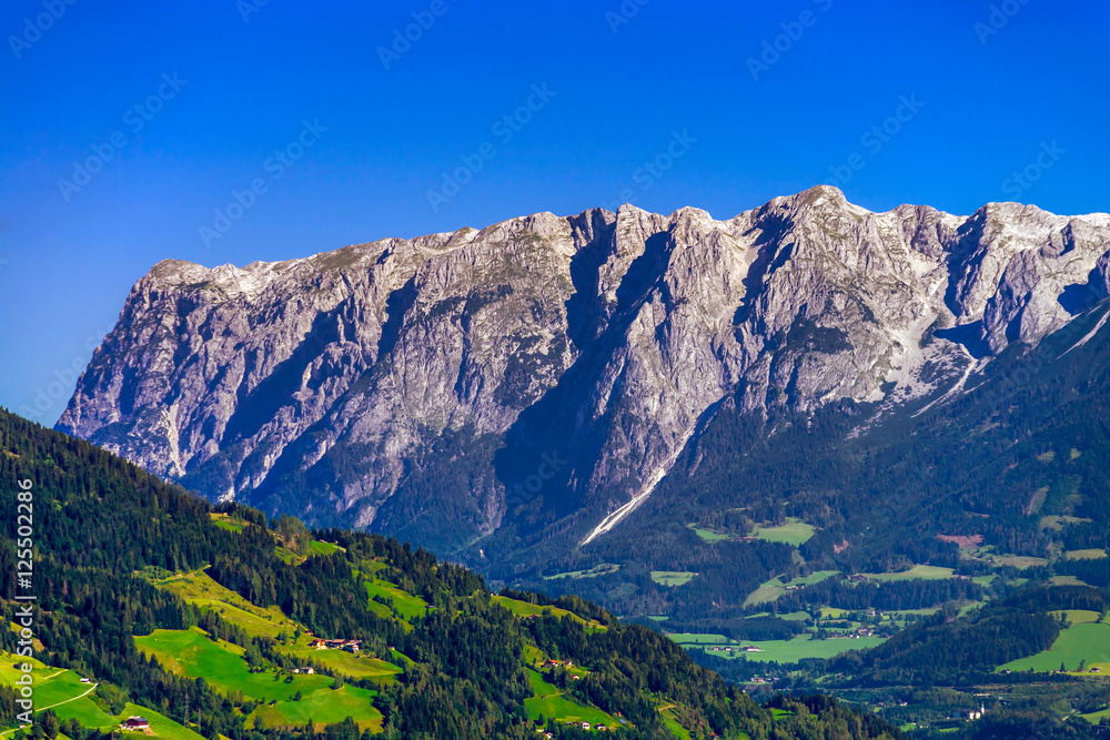 Beautiful mountain landscape view in Alps