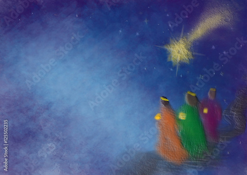 Φωτογραφία Three kings or three wise men with Christmas star