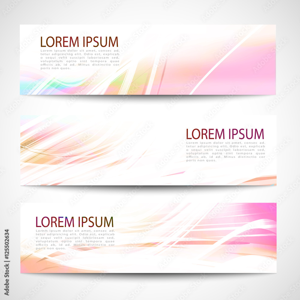 Abstract header line wave white vector design. colorful rainbow background