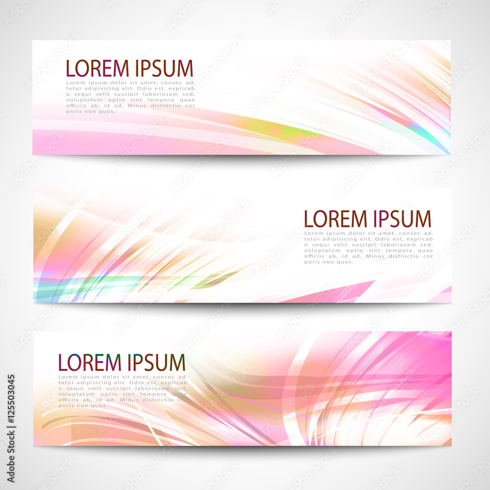 Fototapeta premium Abstract header line wave white vector design. colorful rainbow background