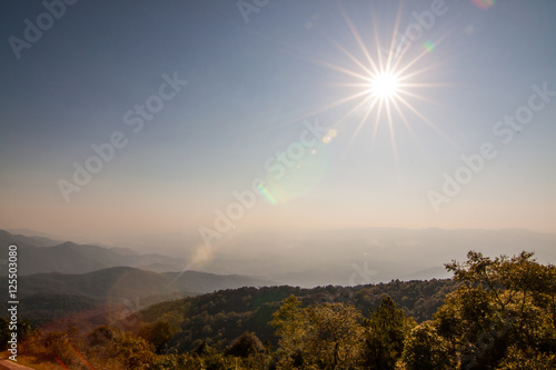 The view from Methanidonnoppha stupa in Inthanon national park