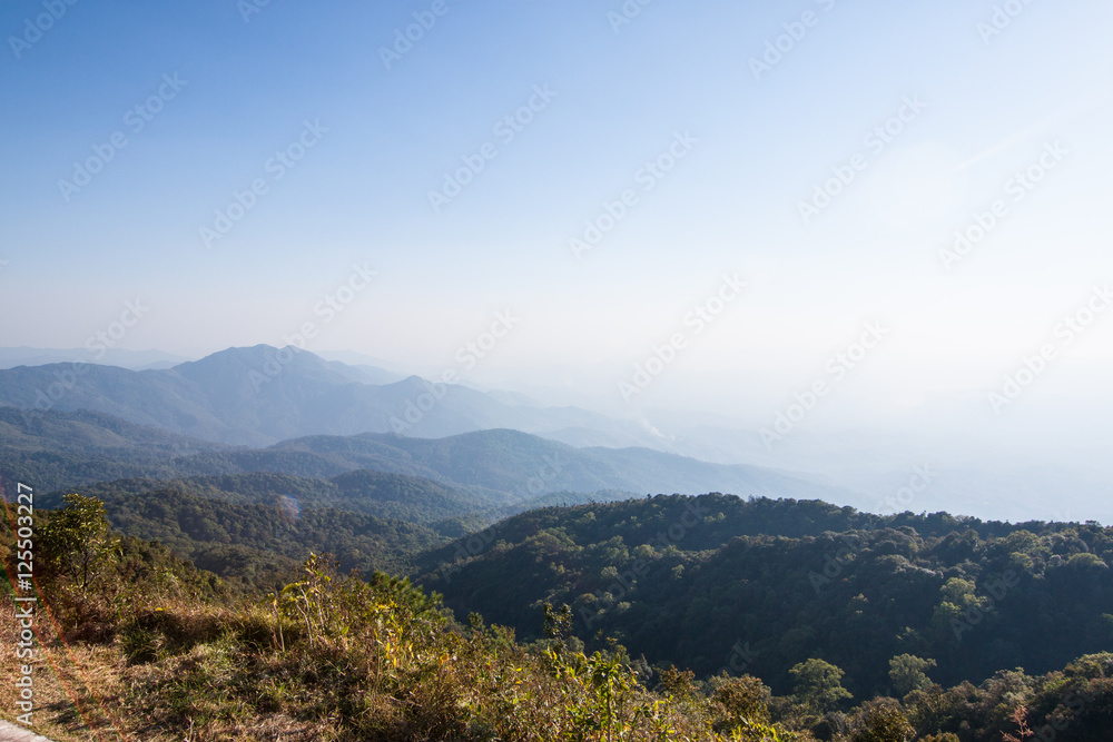 The view from Methanidonnoppha stupa in Inthanon national park The view from Methanidonnoppha stupa in Inthanon national park