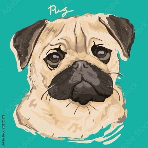 Pug Painting Poster