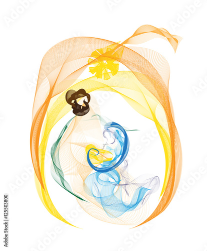 Holy family Christmas abstract nativity drawing, vector illustration, Mary Joseph and Jesus